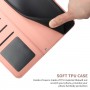 עבור Samsung Galaxy A10s כיסוי ארנק / ספר עשוי מעור בצבע ורוד עם חריצים לכרטיסי אשראי