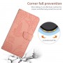 עבור Samsung Galaxy A10s כיסוי ארנק / ספר עשוי מעור בצבע ורוד עם חריצים לכרטיסי אשראי