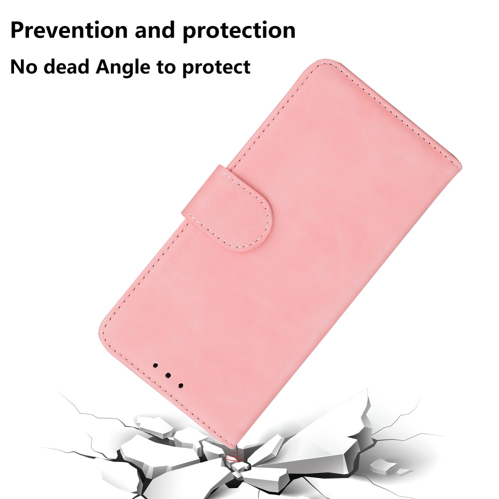 עבור Samsung Galaxy A20 כיסוי ארנק / ספר עשוי מעור בצבע ורוד עם חריצים לכרטיסי אשראי