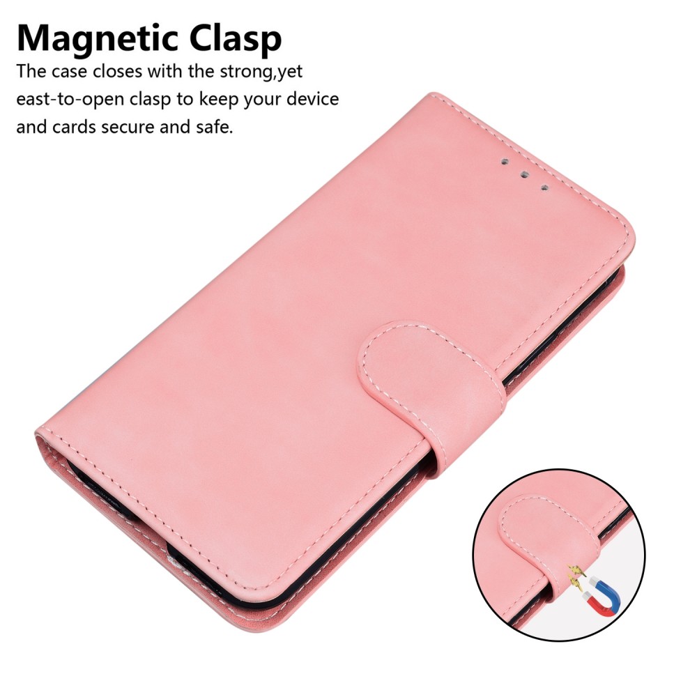 עבור Samsung Galaxy A30 כיסוי ארנק / ספר עשוי מעור בצבע ורוד עם חריצים לכרטיסי אשראי