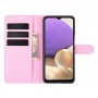 עבור Samsung Galaxy A32 5G כיסוי ארנק / ספר עשוי מעור בצבע ורוד עם חריצים לכרטיסי אשראי