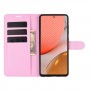 עבור Samsung Galaxy A72 כיסוי ארנק / ספר עשוי מעור בצבע ורוד עם חריצים לכרטיסי אשראי