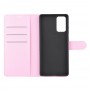 עבור Samsung Galaxy Note20 כיסוי ארנק / ספר עשוי מעור בצבע ורוד עם חריצים לכרטיסי אשראי