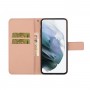 עבור Samsung Galaxy S23 כיסוי ארנק / ספר עשוי מעור בצבע ורוד עם חריצים לכרטיסי אשראי