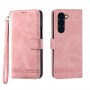 עבור Samsung Galaxy Z Fold5 כיסוי ארנק / ספר עשוי מעור בצבע ורוד עם חריצים לכרטיסי אשראי