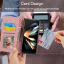 עבור Samsung Galaxy Z Fold5 כיסוי ארנק / ספר עשוי מעור בצבע ורוד עם חריצים לכרטיסי אשראי