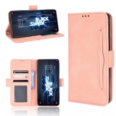 עבור Xiaomi Black Shark 5 כיסוי ארנק / ספר עשוי מעור בצבע ורוד עם חריצים לכרטיסי אשראי