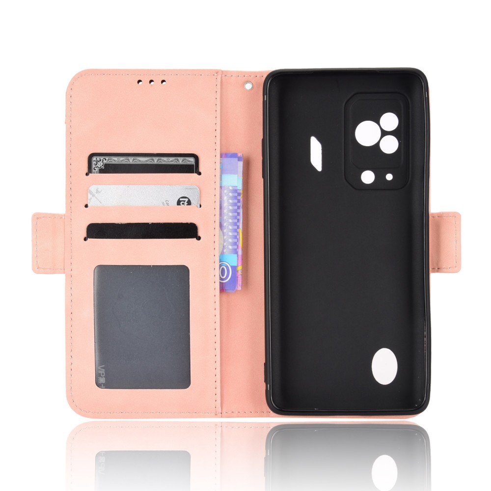 עבור Xiaomi Black Shark 5 כיסוי ארנק / ספר עשוי מעור בצבע ורוד עם חריצים לכרטיסי אשראי