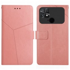 עבור Xiaomi Poco C40 כיסוי ארנק / ספר עשוי מעור בצבע ורוד עם חריצים לכרטיסי אשראי
