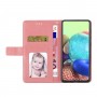עבור Xiaomi Poco C40 כיסוי ארנק / ספר עשוי מעור בצבע ורוד עם חריצים לכרטיסי אשראי