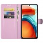 עבור Xiaomi Poco X3 GT כיסוי ארנק / ספר עשוי מעור בצבע ורוד עם חריצים לכרטיסי אשראי
