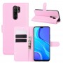 עבור Xiaomi Redmi 9 כיסוי ארנק / ספר עשוי מעור בצבע ורוד עם חריצים לכרטיסי אשראי