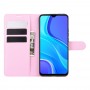 עבור Xiaomi Redmi 9 כיסוי ארנק / ספר עשוי מעור בצבע ורוד עם חריצים לכרטיסי אשראי