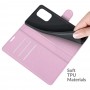 עבור Xiaomi Redmi K40 כיסוי ארנק / ספר עשוי מעור בצבע ורוד עם חריצים לכרטיסי אשראי