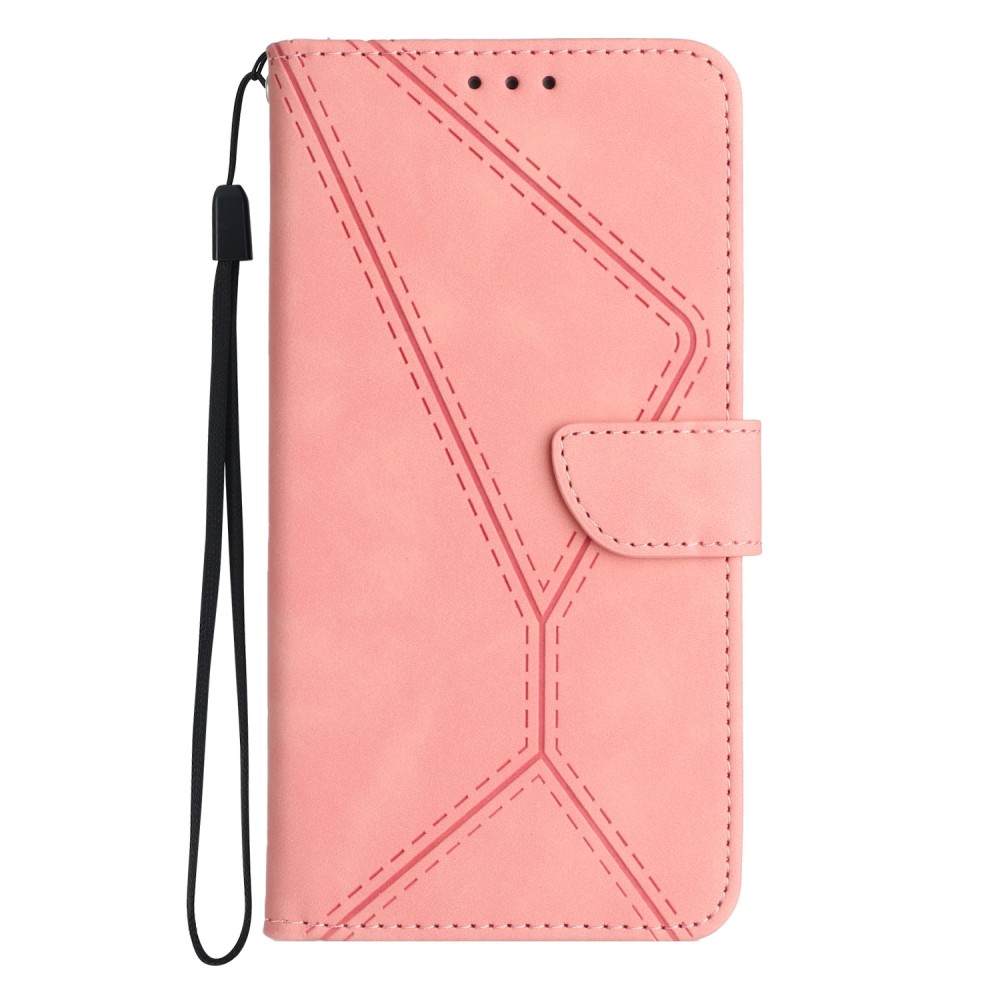 עבור Xiaomi Redmi Note 12S כיסוי ארנק / ספר עשוי מעור בצבע ורוד עם חריצים לכרטיסי אשראי