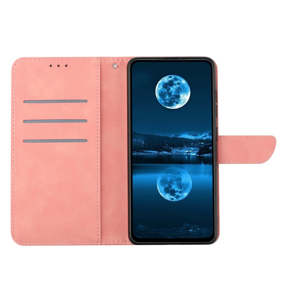 עבור Xiaomi Redmi Note 12S כיסוי ארנק / ספר עשוי מעור בצבע ורוד עם חריצים לכרטיסי אשראי
