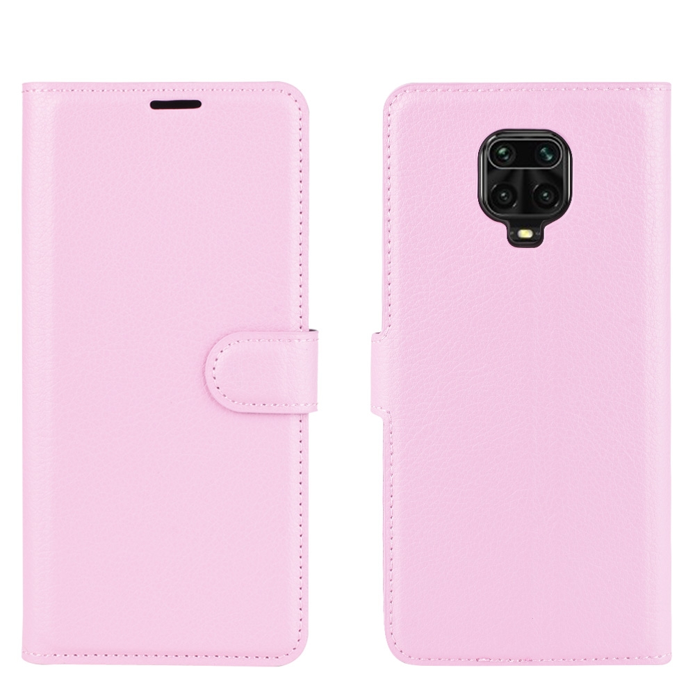 עבור Xiaomi Redmi Note 9S כיסוי ארנק / ספר עשוי מעור בצבע ורוד עם חריצים לכרטיסי אשראי