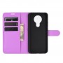 עבור Nokia 3.4 כיסוי ארנק / ספר עשוי מעור בצבע סגול עם חריצים לכרטיסי אשראי