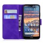 עבור Nokia 4.2 כיסוי ארנק / ספר עשוי מעור בצבע סגול עם חריצים לכרטיסי אשראי