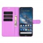 עבור Nokia 8.3 5G כיסוי ארנק / ספר עשוי מעור בצבע סגול עם חריצים לכרטיסי אשראי