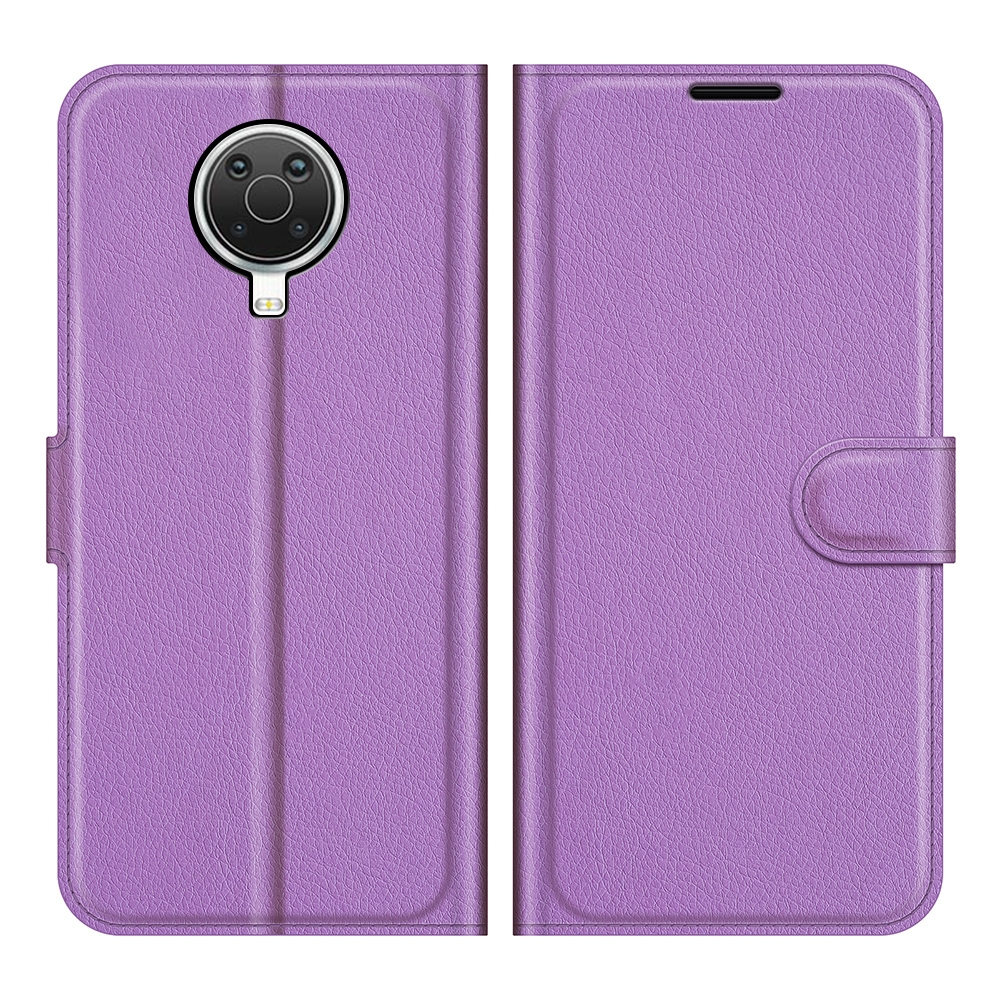 עבור Nokia G10 כיסוי ארנק / ספר עשוי מעור בצבע סגול עם חריצים לכרטיסי אשראי