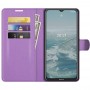 עבור Nokia G20 כיסוי ארנק / ספר עשוי מעור בצבע סגול עם חריצים לכרטיסי אשראי