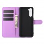 עבור OnePlus Nord כיסוי ארנק / ספר עשוי מעור בצבע סגול עם חריצים לכרטיסי אשראי