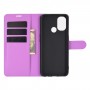 עבור OnePlus Nord N100 כיסוי ארנק / ספר עשוי מעור בצבע סגול עם חריצים לכרטיסי אשראי