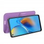 עבור Oppo A74 כיסוי ארנק / ספר עשוי מעור בצבע סגול עם חריצים לכרטיסי אשראי