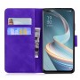 עבור Oppo A92s כיסוי ארנק / ספר עשוי מעור בצבע סגול עם חריצים לכרטיסי אשראי