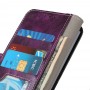 עבור Oppo A93 כיסוי ארנק / ספר עשוי מעור בצבע סגול עם חריצים לכרטיסי אשראי