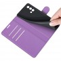 עבור Oppo F19 כיסוי ארנק / ספר עשוי מעור בצבע סגול עם חריצים לכרטיסי אשראי