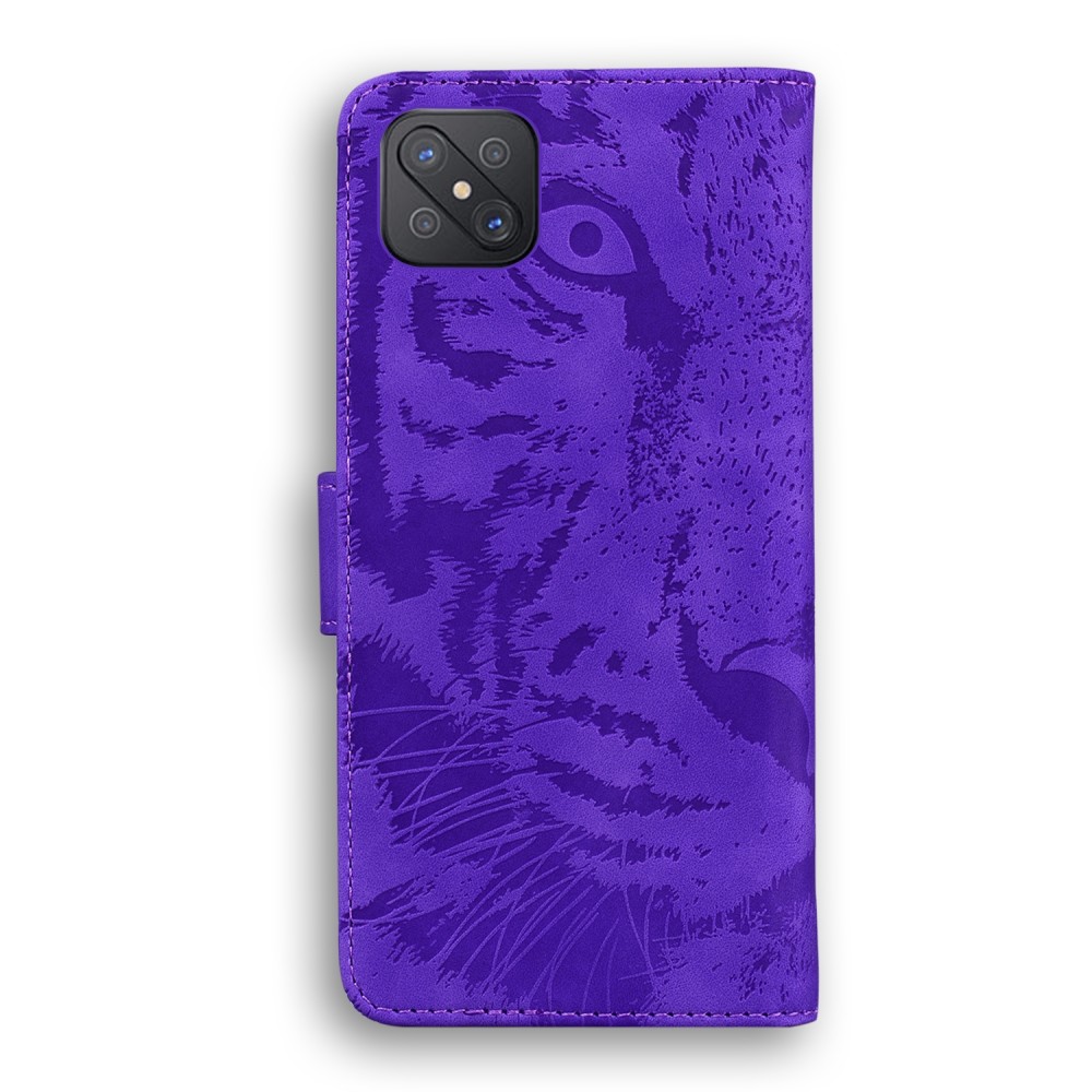 עבור Oppo Reno4 Z 5G כיסוי ארנק / ספר עשוי מעור בצבע סגול עם חריצים לכרטיסי אשראי