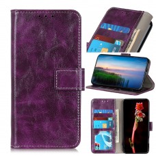 עבור Oppo Reno5 Pro 5G כיסוי ארנק / ספר עשוי מעור בצבע סגול עם חריצים לכרטיסי אשראי