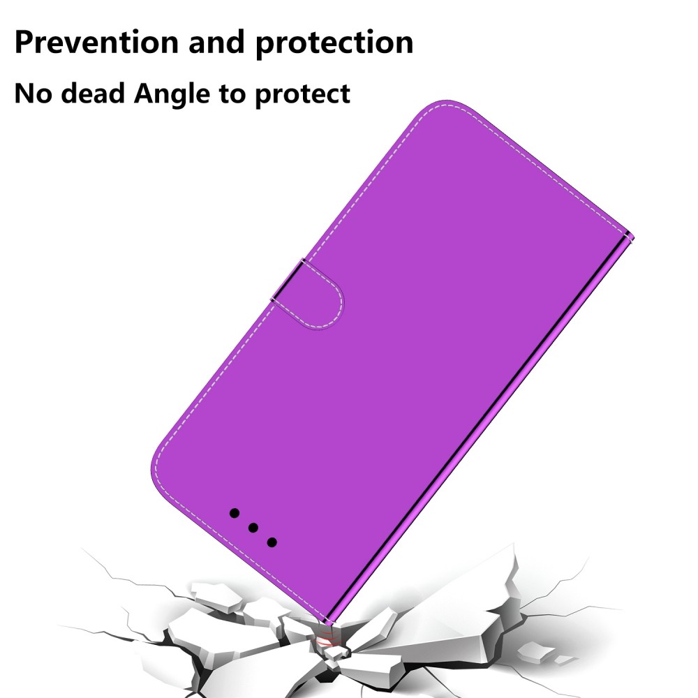 עבור Realme 10 כיסוי ארנק / ספר עשוי מעור בצבע סגול עם חריצים לכרטיסי אשראי