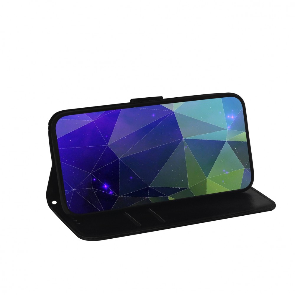 עבור Realme 10 כיסוי ארנק / ספר עשוי מעור בצבע סגול עם חריצים לכרטיסי אשראי