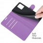 עבור Realme 8 כיסוי ארנק / ספר עשוי מעור בצבע סגול עם חריצים לכרטיסי אשראי