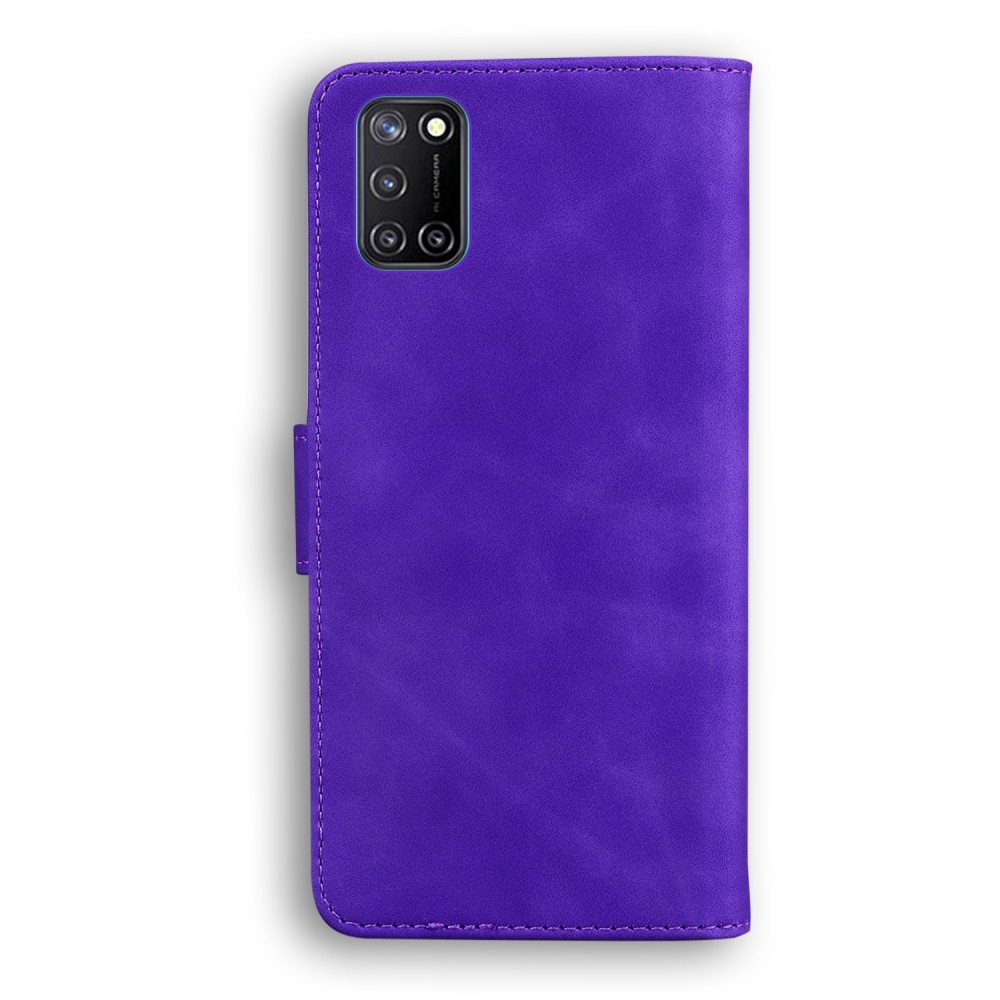 עבור Realme C17 כיסוי ארנק / ספר עשוי מעור בצבע סגול עם חריצים לכרטיסי אשראי