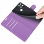 עבור Realme C21Y כיסוי ארנק / ספר עשוי מעור בצבע סגול עם חריצים לכרטיסי אשראי