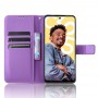 עבור Realme C55 כיסוי ארנק / ספר עשוי מעור בצבע סגול עם חריצים לכרטיסי אשראי