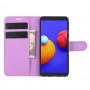 עבור Samsung Galaxy A01 Core כיסוי ארנק / ספר עשוי מעור בצבע סגול עם חריצים לכרטיסי אשראי