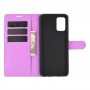 עבור Samsung Galaxy A02s כיסוי ארנק / ספר עשוי מעור בצבע סגול עם חריצים לכרטיסי אשראי