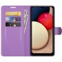 עבור Samsung Galaxy A03s כיסוי ארנק / ספר עשוי מעור בצבע סגול עם חריצים לכרטיסי אשראי
