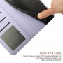 עבור Samsung Galaxy A10s כיסוי ארנק / ספר עשוי מעור בצבע סגול עם חריצים לכרטיסי אשראי