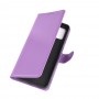 עבור Samsung Galaxy A21s כיסוי ארנק / ספר עשוי מעור בצבע סגול עם חריצים לכרטיסי אשראי