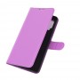 עבור Samsung Galaxy A42 5G כיסוי ארנק / ספר עשוי מעור בצבע סגול עם חריצים לכרטיסי אשראי