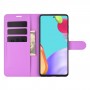 עבור Samsung Galaxy A52 כיסוי ארנק / ספר עשוי מעור בצבע סגול עם חריצים לכרטיסי אשראי