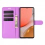 עבור Samsung Galaxy A72 כיסוי ארנק / ספר עשוי מעור בצבע סגול עם חריצים לכרטיסי אשראי