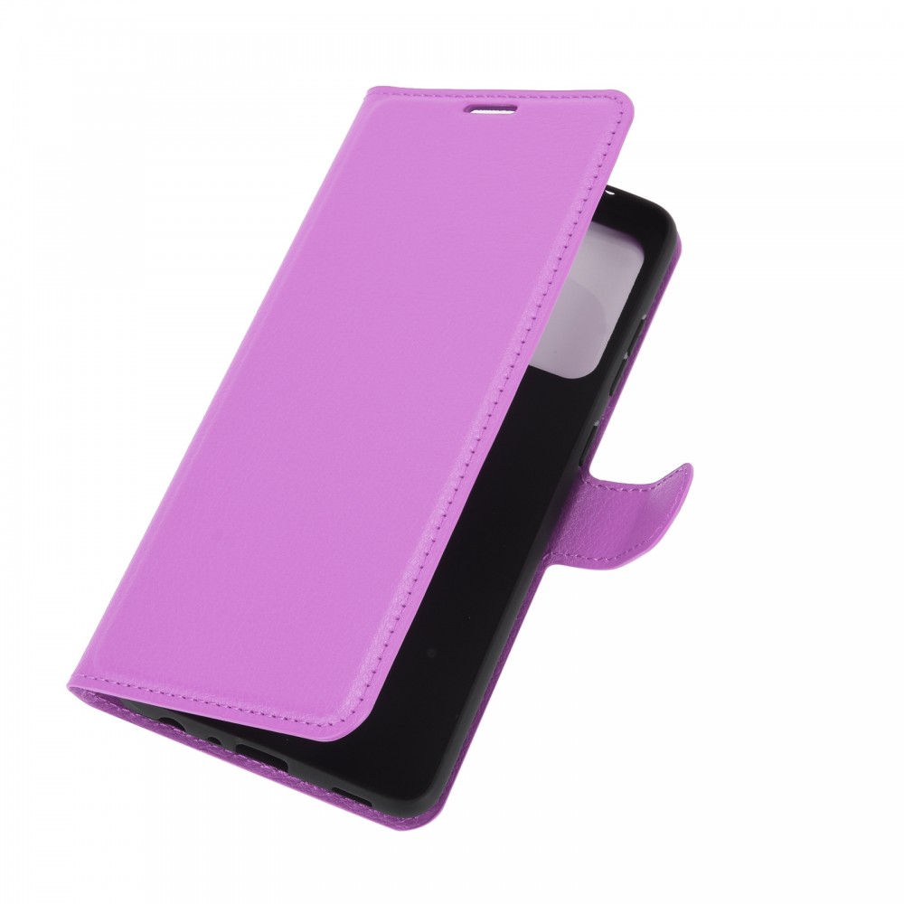 עבור Samsung Galaxy A72 כיסוי ארנק / ספר עשוי מעור בצבע סגול עם חריצים לכרטיסי אשראי