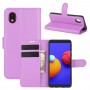 עבור Samsung Galaxy M01 Core כיסוי ארנק / ספר עשוי מעור בצבע סגול עם חריצים לכרטיסי אשראי